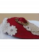 Retro Small Hat Headdress British Ladies Wine Red Hat Hairpin Bridal Jewelry Big Side Clip