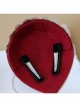 Retro Small Hat Headdress British Ladies Wine Red Hat Hairpin Bridal Jewelry Big Side Clip