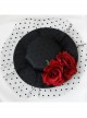 Retro Sexy Wine Red Rose Net Yarn Flower Top Hat Hairpin Nightclub Party Masquerade Party Accessories