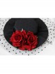 Retro Sexy Wine Red Rose Net Yarn Flower Top Hat Hairpin Nightclub Party Masquerade Party Accessories