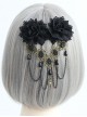 Gothic Lace Black Fringed Flowers Handmade Headdress Fashion Top Clip Hair Accessories