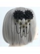 Gothic Lace Black Fringed Flowers Handmade Headdress Fashion Top Clip Hair Accessories