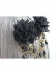 Gothic Lace Black Fringed Flowers Handmade Headdress Fashion Top Clip Hair Accessories