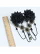 Gothic Lace Black Fringed Flowers Handmade Headdress Fashion Top Clip Hair Accessories