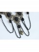 Gothic Lace Black Fringed Flowers Handmade Headdress Fashion Top Clip Hair Accessories
