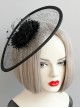 Black Exaggerated Net Yarn Flower Top Hat Retro Banquet Hat Head Accessories