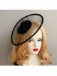 Black Exaggerated Net Yarn Flower Top Hat Retro Banquet Hat Head Accessories