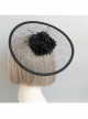 Black Exaggerated Net Yarn Flower Top Hat Retro Banquet Hat Head Accessories