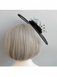 Black Exaggerated Net Yarn Flower Top Hat Retro Banquet Hat Head Accessories