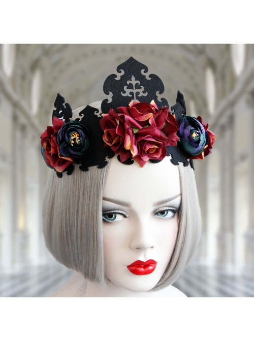 Retro Color Halloween Supplies Witch King Crown Headband Bride Wedding Wreath Hair Jewelry