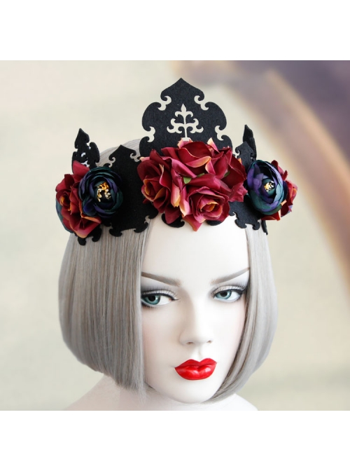 Retro Color Halloween Supplies Witch King Crown Headband Bride Wedding Wreath Hair Jewelry
