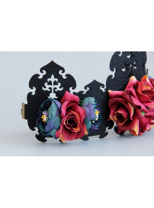 Retro Color Halloween Supplies Witch King Crown Headband Bride Wedding Wreath Hair Jewelry