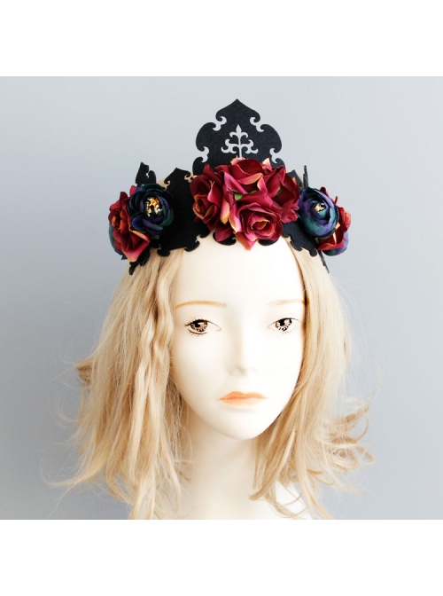Retro Color Halloween Supplies Witch King Crown Headband Bride Wedding Wreath Hair Jewelry