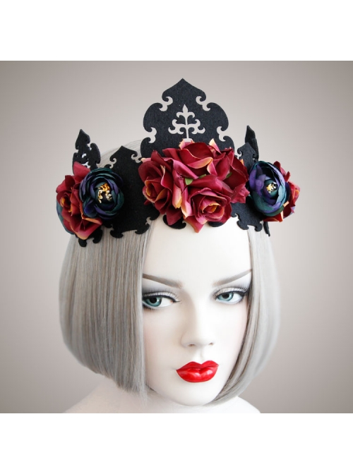 Retro Color Halloween Supplies Witch King Crown Headband Bride Wedding Wreath Hair Jewelry