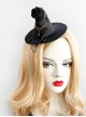 Gothic Style Performance Witch Wizard Hat Flowers Chain Black Lace Side Clip Jewelry