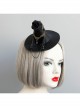 Gothic Style Performance Witch Wizard Hat Flowers Chain Black Lace Side Clip Jewelry