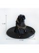 Gothic Style Performance Witch Wizard Hat Flowers Chain Black Lace Side Clip Jewelry