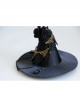 Gothic Style Performance Witch Wizard Hat Flowers Chain Black Lace Side Clip Jewelry