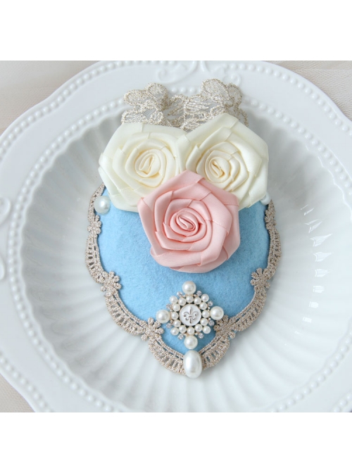 Palace Lolita Retro Rose Lace Pearl Luxury Ladies Spring Topper Head Accessories