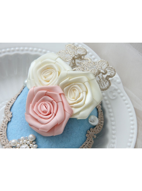 Palace Lolita Retro Rose Lace Pearl Luxury Ladies Spring Topper Head Accessories