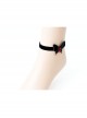 Gothic Style Women Black Artificial Leather Lobster Clasp Anklet Anklet Foot Strap