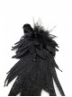 Black Feather Pattern Lace Mesh Flower Gothic Headdress