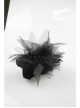Black Feather Pattern Lace Mesh Flower Gothic Headdress