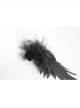 Black Feather Pattern Lace Mesh Flower Gothic Headdress