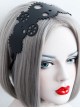 Black Steampunk Style Gear Personality Artificial Leather Hair Band Hoop Rope Jewelry Unlimited Head Circumference
