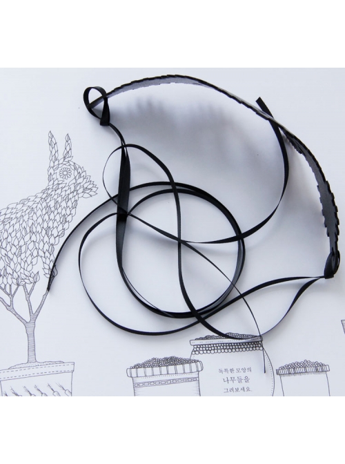 Black Steampunk Style Gear Personality Artificial Leather Hair Band Hoop Rope Jewelry Unlimited Head Circumference