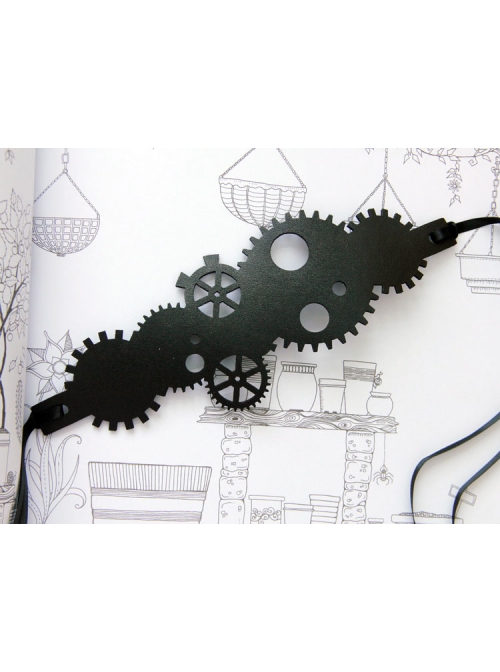 Black Steampunk Style Gear Personality Artificial Leather Hair Band Hoop Rope Jewelry Unlimited Head Circumference