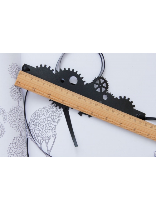 Black Steampunk Style Gear Personality Artificial Leather Hair Band Hoop Rope Jewelry Unlimited Head Circumference