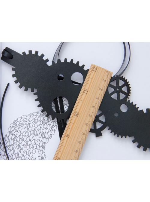 Black Steampunk Style Gear Personality Artificial Leather Hair Band Hoop Rope Jewelry Unlimited Head Circumference