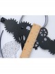 Black Steampunk Style Gear Personality Artificial Leather Hair Band Hoop Rope Jewelry Unlimited Head Circumference