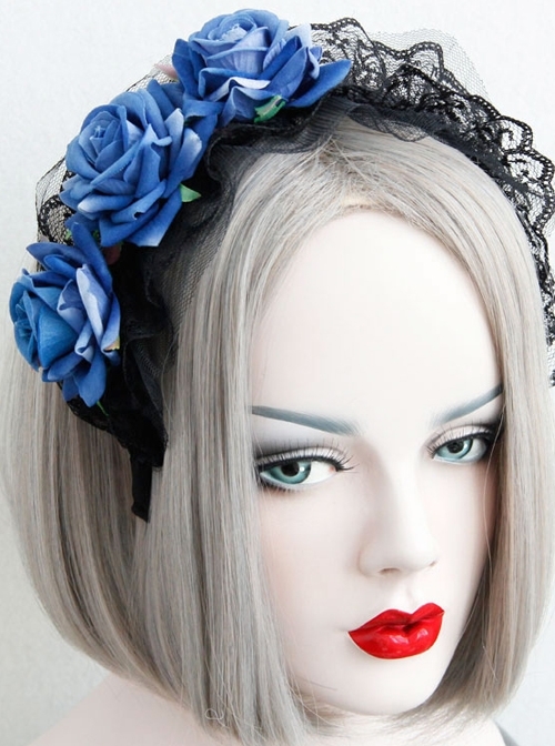 Gothic Vintage Roses Lace Maid Press Release Art Wide Brim Big Headband Christmas Day Ladies Accessories