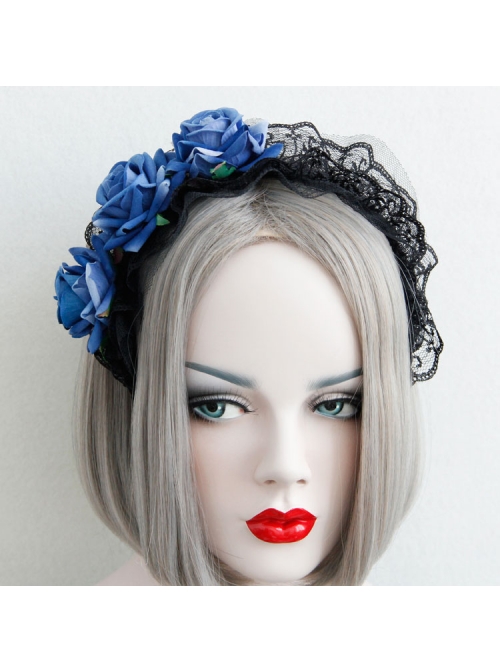Gothic Vintage Roses Lace Maid Press Release Art Wide Brim Big Headband Christmas Day Ladies Accessories