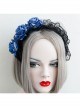 Gothic Vintage Roses Lace Maid Press Release Art Wide Brim Big Headband Christmas Day Ladies Accessories