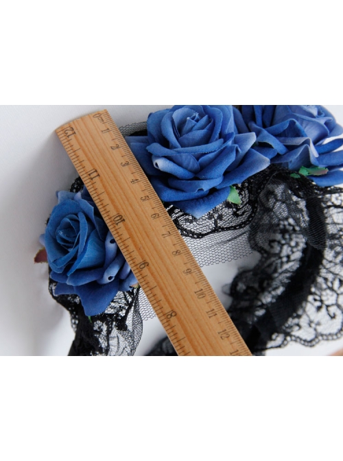 Gothic Vintage Roses Lace Maid Press Release Art Wide Brim Big Headband Christmas Day Ladies Accessories