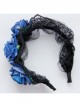 Gothic Vintage Roses Lace Maid Press Release Art Wide Brim Big Headband Christmas Day Ladies Accessories