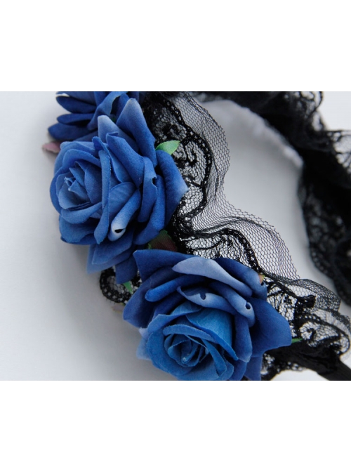 Gothic Vintage Roses Lace Maid Press Release Art Wide Brim Big Headband Christmas Day Ladies Accessories