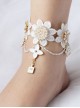 White Gothic Retro Bride Fashion Lace Flower Anklet Anklet Prom Accessories