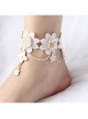 White Gothic Retro Bride Fashion Lace Flower Anklet Anklet Prom Accessories