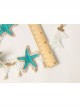 Gothic Holiday White Lace Starfish Pearl Hair Band Christmas Wreath Forehead Band Headwear