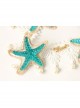 Gothic Holiday White Lace Starfish Pearl Hair Band Christmas Wreath Forehead Band Headwear