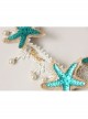 Gothic Holiday White Lace Starfish Pearl Hair Band Christmas Wreath Forehead Band Headwear