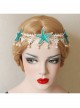 Gothic Holiday White Lace Starfish Pearl Hair Band Christmas Wreath Forehead Band Headwear