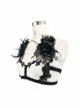 Black Lace Feather Rose Lace Embellished Transparent Gothic Sexy Accessories