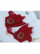 Baroque Style Palace Retro Halloween Devil Wings Red Gems Luxury Lace Female Anklet Accessories