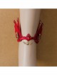 Baroque Style Palace Retro Halloween Devil Wings Red Gems Luxury Lace Female Anklet Accessories