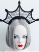 Black Retro Gothic Lace Crown Head Ornament Funny Halloween Christmas Exaggerated Headband